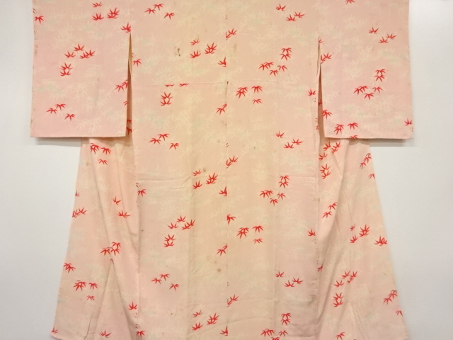 アンティーク　錦紗竹笹模様長襦袢